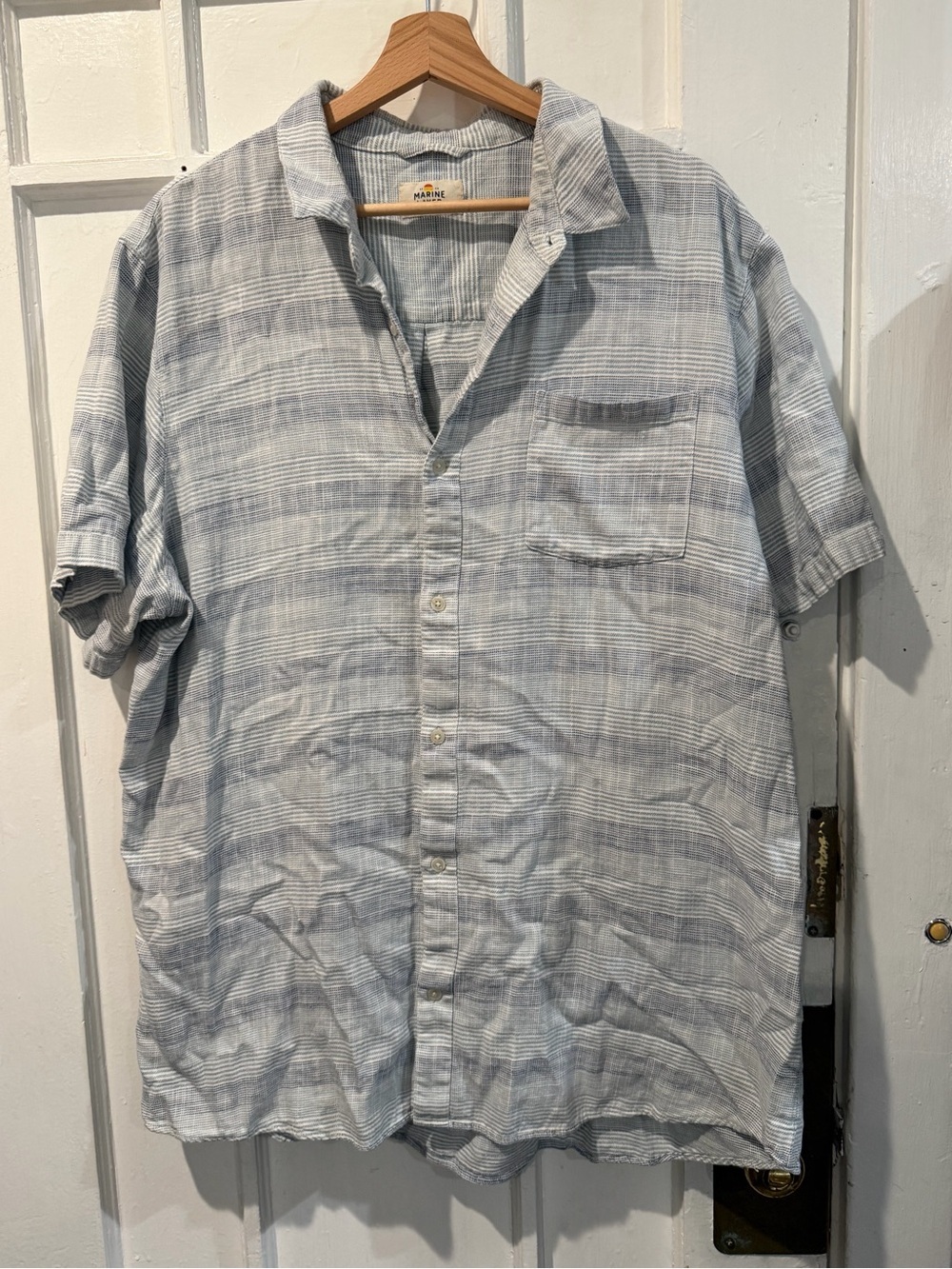 MARINA Light Blue Striped Short-Sleeve Shirt